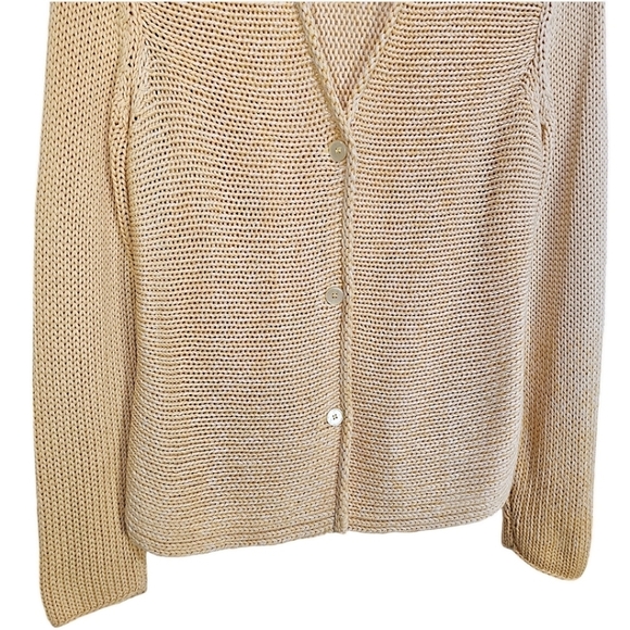 Brunello Cucinelli Ombre Cardigan Sweater Women Yellow Size Medium V-Neck Cotton - Picture 10 of 16